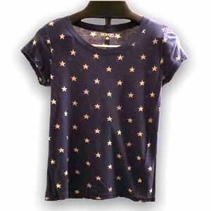 Bongo navy blue white stars short sleeve tshirt